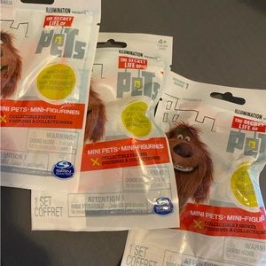 Set of 3 The Secret Life of Pets Mini Pets Blind Bags